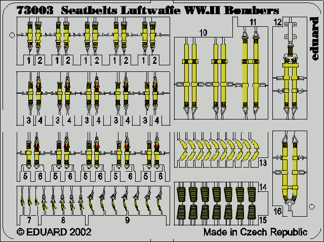 Eduard 73003 Ceintures de sécurité pour bombardiers de la Luftwaffe (Seconde Guerre mondiale) au 1/72
