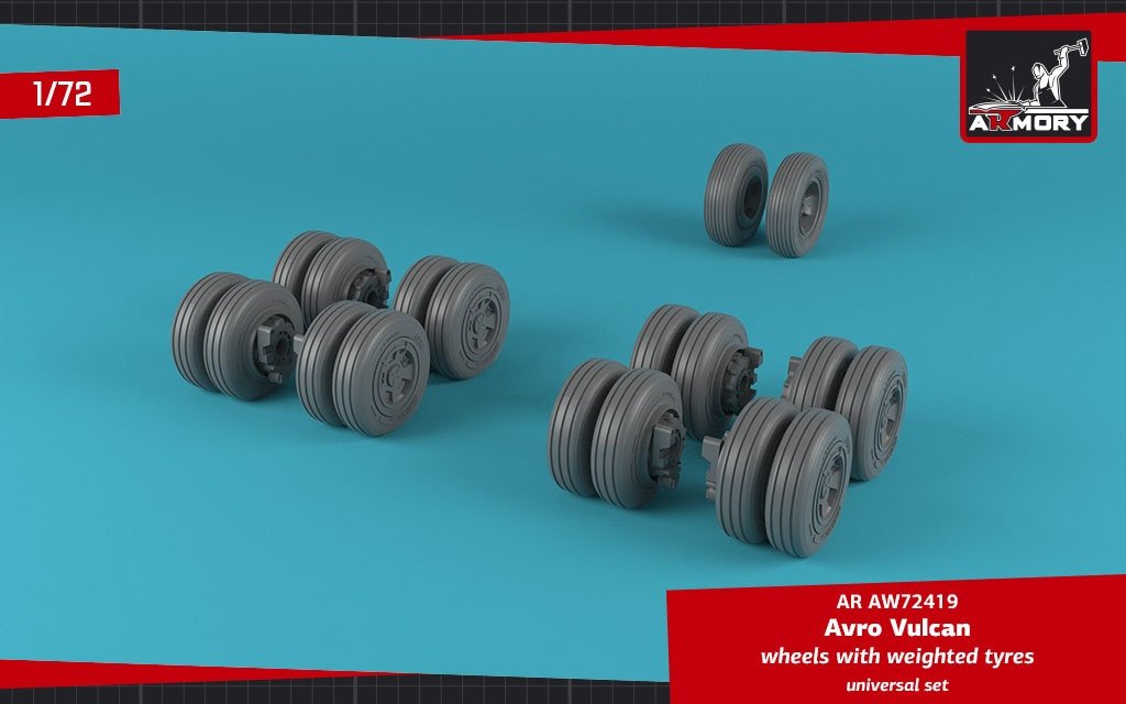 Roues AVRO Vulcan Armory Models AW72419 avec pneus lestés 1/72 – image 4