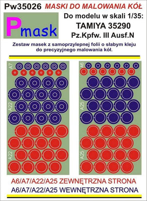 Masque P PW35026 PZ. KPFW. III AUSF. N TAMYIA 35290 (1/35)