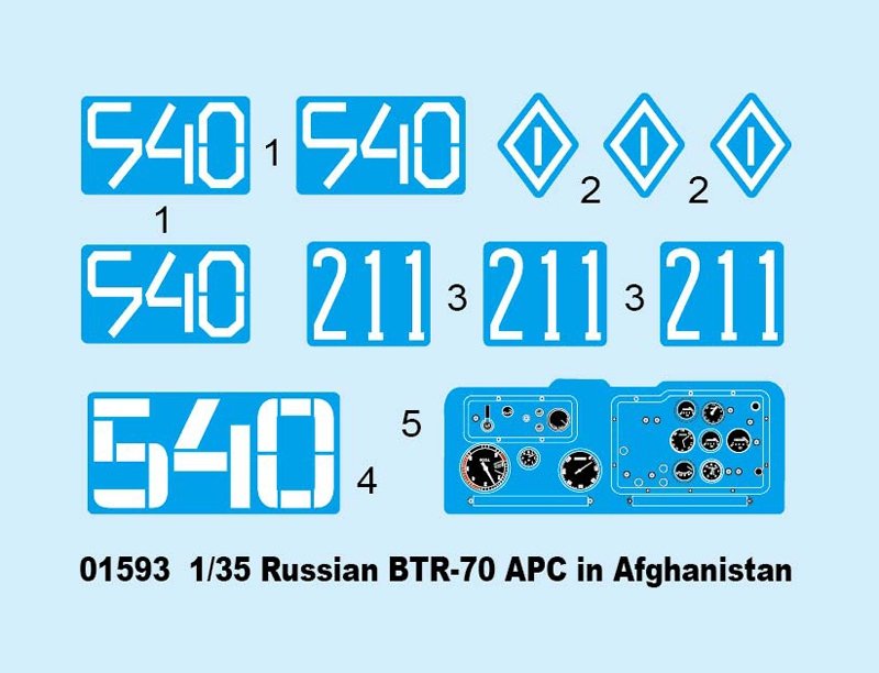 Trumpeter 01593 Véhicule blindé de transport de troupes russe BTR-70 en Afghanistan (1/35) – Bild 4