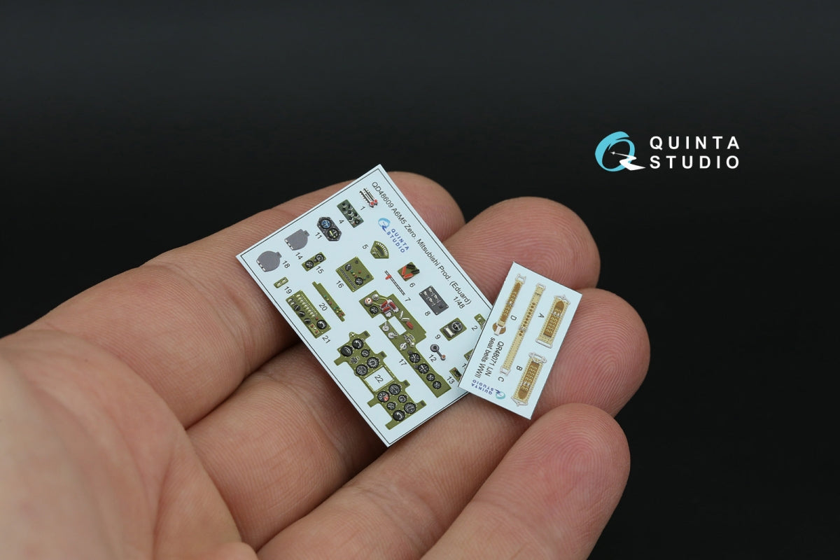 Quinta Studio QD48609 A6M5 Zero (Mitsubishi Production) 3D-Printed &amp;amp; colored Interior on decal paper (Eduard) 1/48 – image 9
