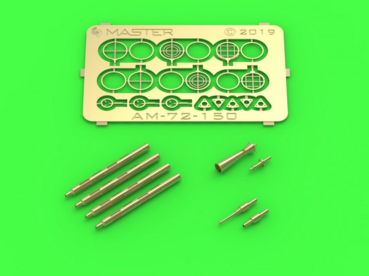 Master AM-72-150 PZL P.11a/b/c - kit de détails - canons de fusil wz. 33, viseurs et tuyère Venturi 1/72 