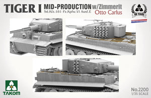 Takom 2200 Tiger I Mid Production avec zimmerit Sd.Kfz. 181 Pz.Kpfw. VI Ausf. E Otto Carius 1/35 – image 3