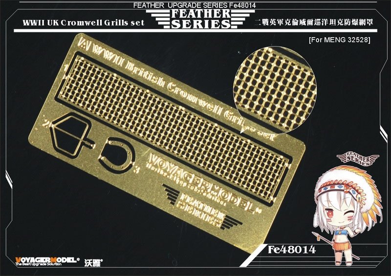 Grilles Cromwell britanniques de la Seconde Guerre mondiale, modèle Voyager FE48014, pour MENG 32528 au 1/48