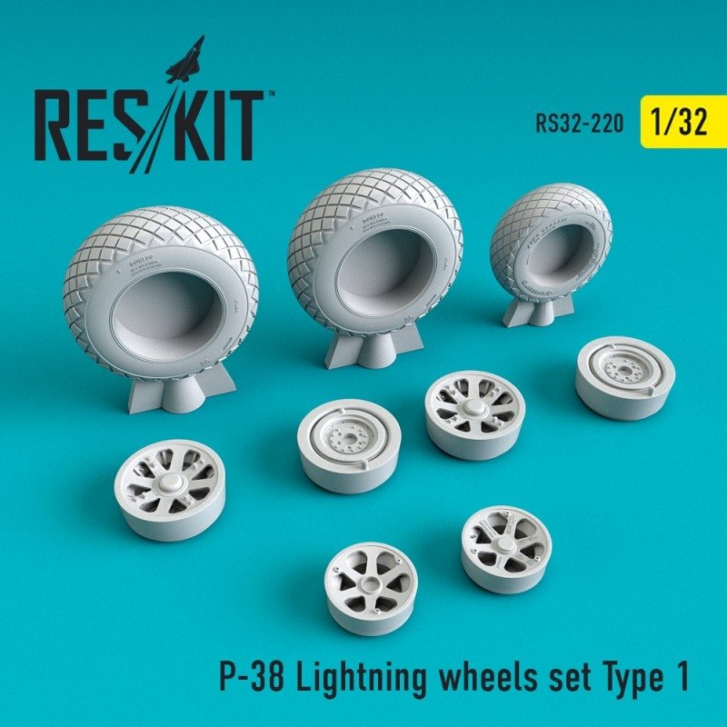 RESKIT RS32-0220 Jeu de roues P-38 Lightning Type 1 1/32