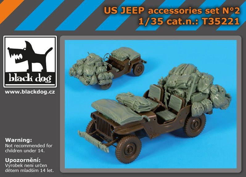 Ensemble d&amp;#39;accessoires Black Dog T35221 pour Jeep américaine, échelle 1/35