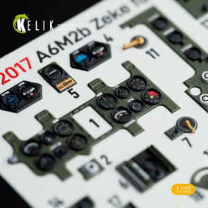 KELIK K32017 A6M2B ZEKE - DÉCALCOMANIES 3D INTÉRIEURES POUR MAQUETTE TAMIYA 1/32 – immagine 4