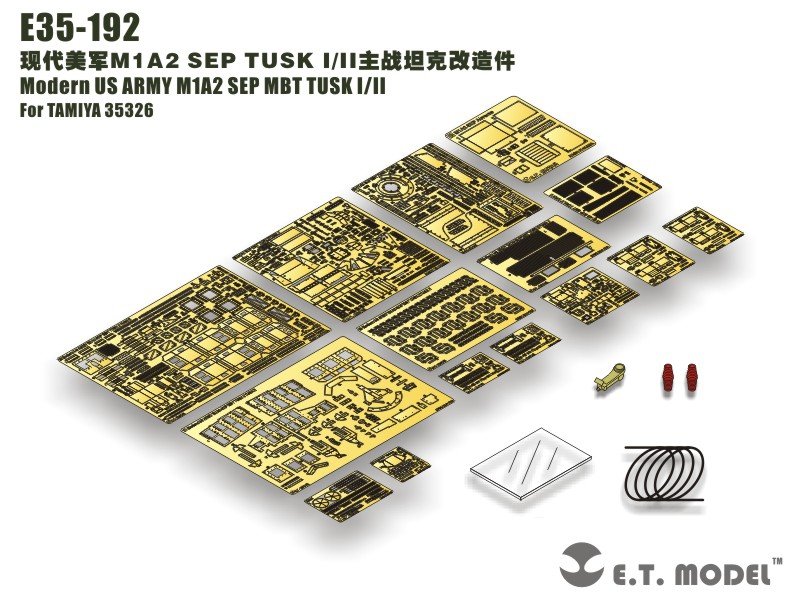 Maquette ET E35-192 Char de combat principal M1A2 SEP de l'armée américaine moderne TUSK I/II (Pour TAMIYA 35326) (1/35) 