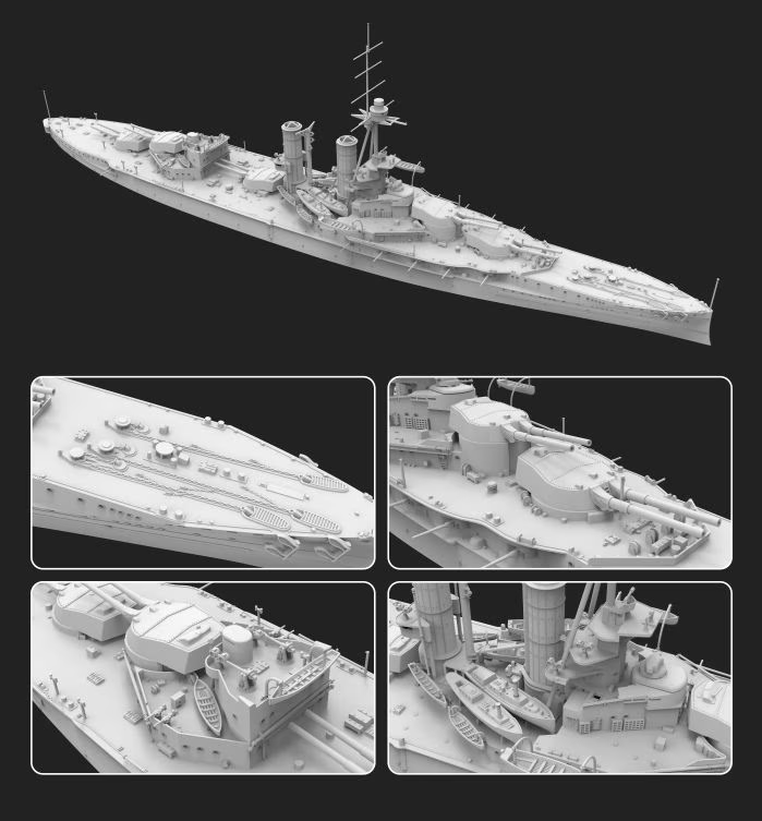 FlyHawk Model FH1312 HMS Iron Duke 1914 1/700 – zdjęcie 2