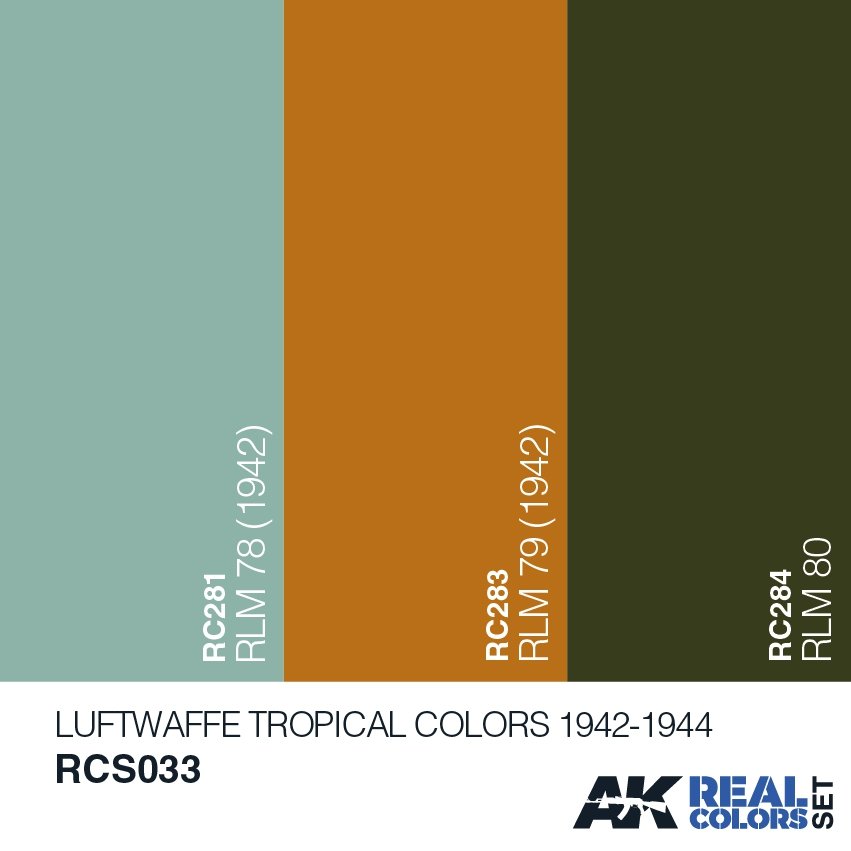 AK Interactive RCS033 LUFTWAFFE COULEURS TROPICALES 1942-1944 3 x 10 ml – immagine 2