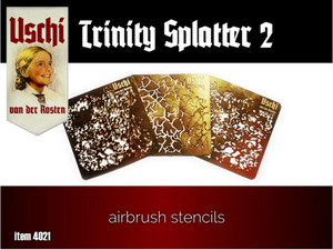 Uschi 4021 TRINITY SPLATTER 2 pochoirs pour aérographe