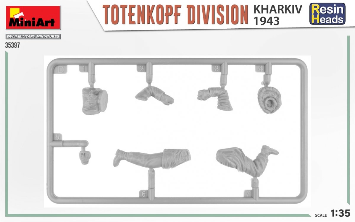 MiniArt 35397 DIVISION TOTENKOPF. KHARKOV 1943. TÊTES EN RÉSINE 1/35 – immagine 4