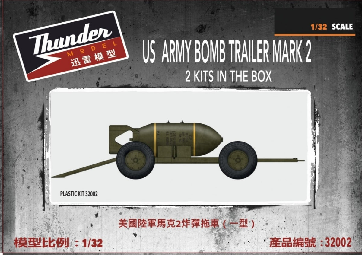 Remorque à bombes Mark 2 de l'armée américaine, modèle Thunder 32002, échelle 1/32