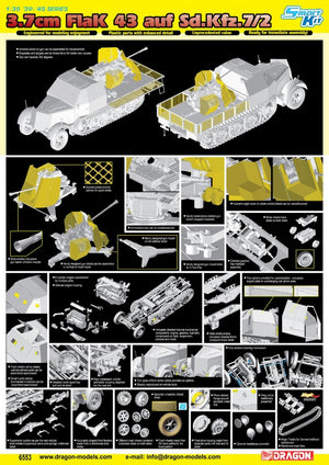 Dragon 6553 3.7cm FlaK 43 au Sd.Kfz.7/2 (1/35) – Bild 2