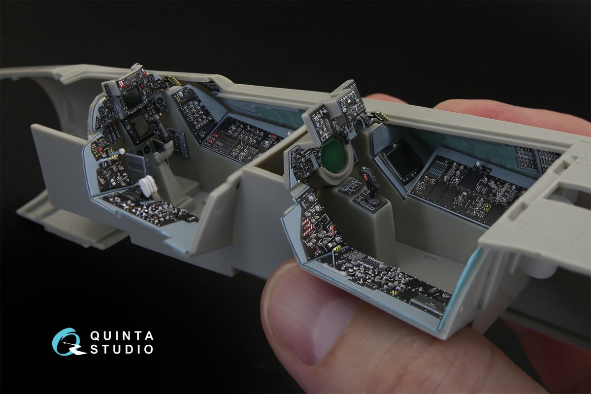 Intérieur imprimé en 3D et coloré sur papier décalcomanie Quinta Studio QD32032 pour F-14A (maquette Tamiya) au 1/32 – image 6
