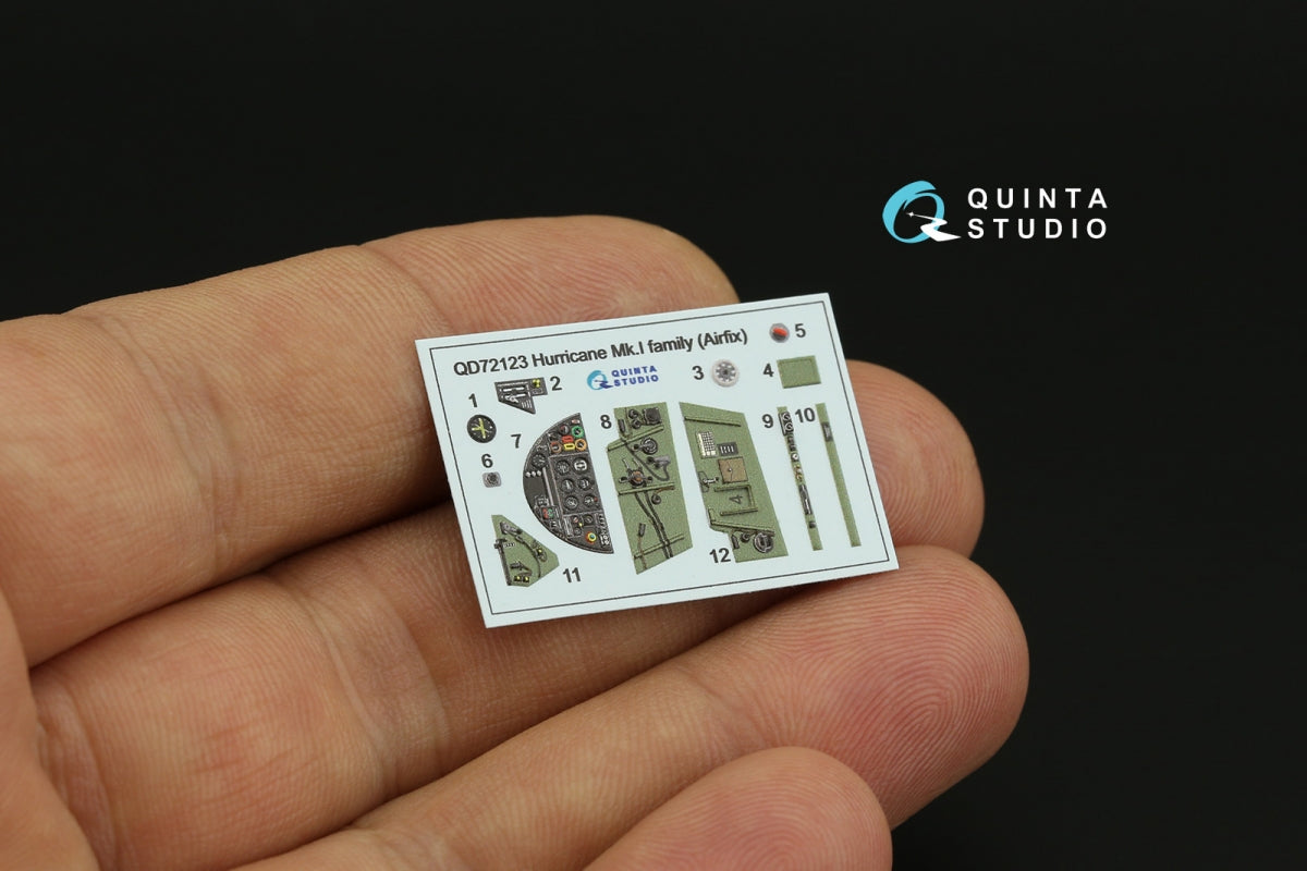 Intérieur coloré imprimé en 3D sur papier décalcomanie pour la famille Hurricane Mk.I de Quinta Studio QD72123 (Airfix) à l&amp;#39;échelle 1/72 – image 4