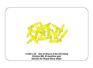 Aber 350L-32 Ensemble de 20 canons de mitrailleuse Vickers Mk.III de 0,5 pouce (12,7 mm) pour navires de la Royal Navy (1/350) – immagine 5