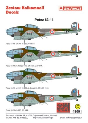 Techmod 48091 - Potez 63-11 1/48 – zdjęcie 2