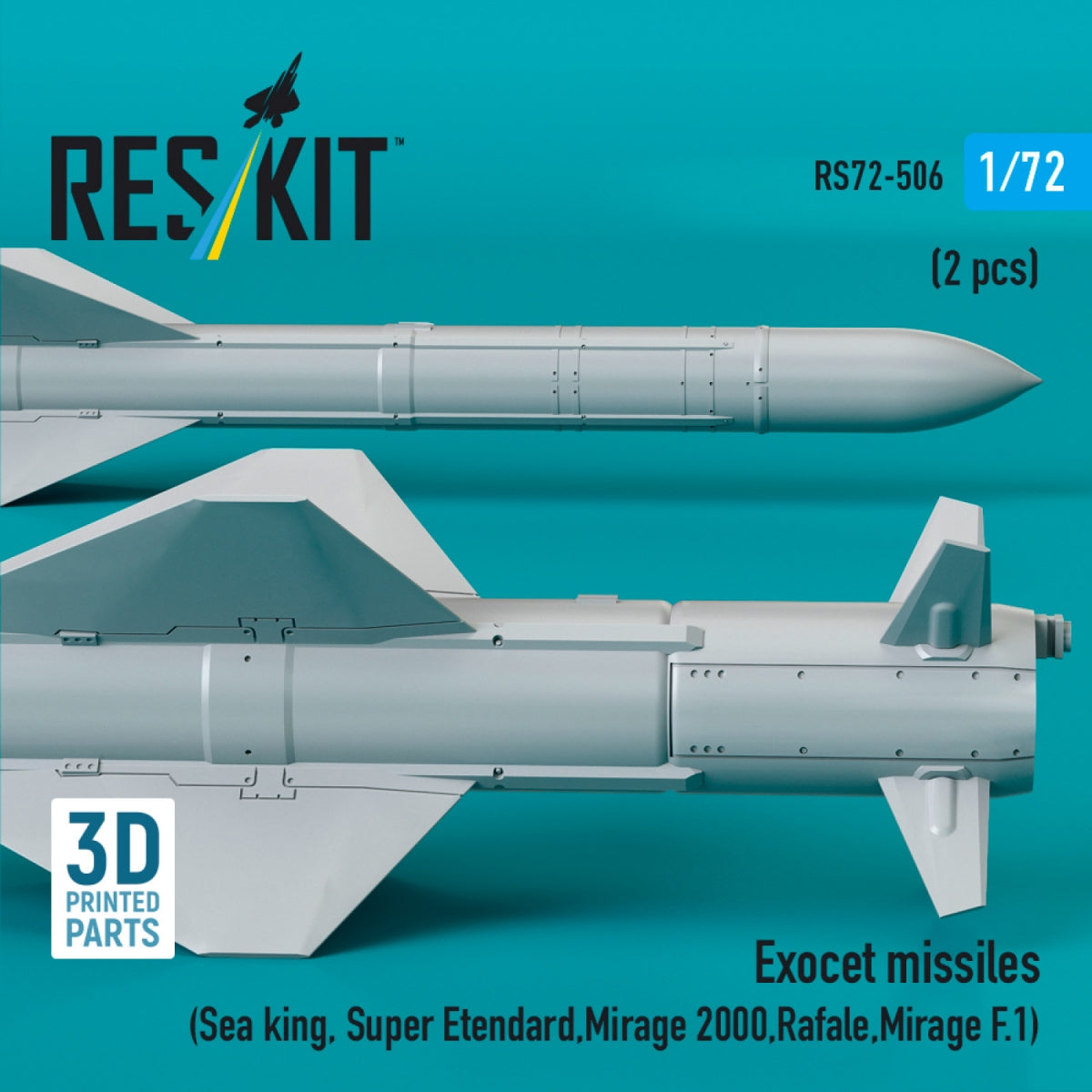Missiles Exocet RESKIT RS72-0506 (2 pièces) (Impression 3D) 1/72 – image 2