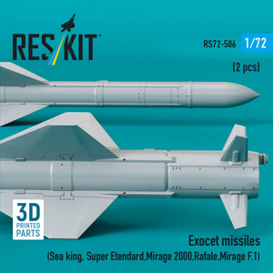 Missiles Exocet RESKIT RS72-0506 (2 pièces) (Impression 3D) 1/72 – image 2