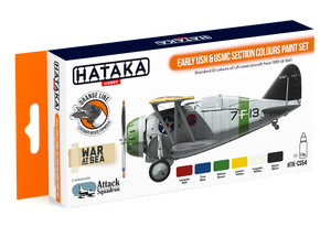 Ensemble de peinture Hataka HTK-CS54 Early USN &amp;amp; USMC Section Colors (6x17ml)