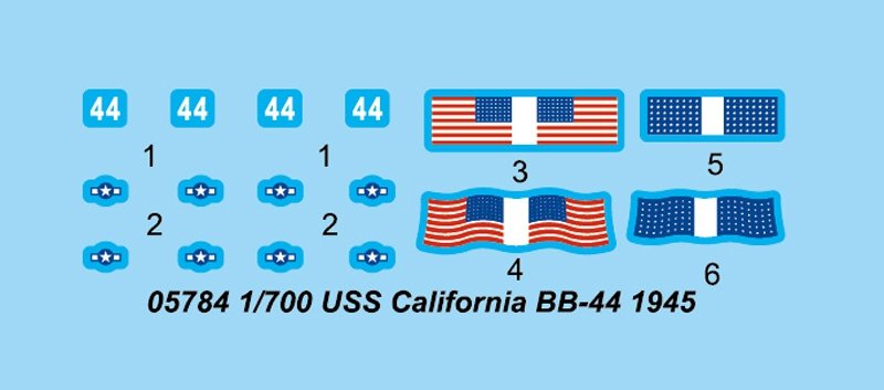 Trumpeter 05784 USS California BB44 Cuirassé 1945 1/700 – Bild 5