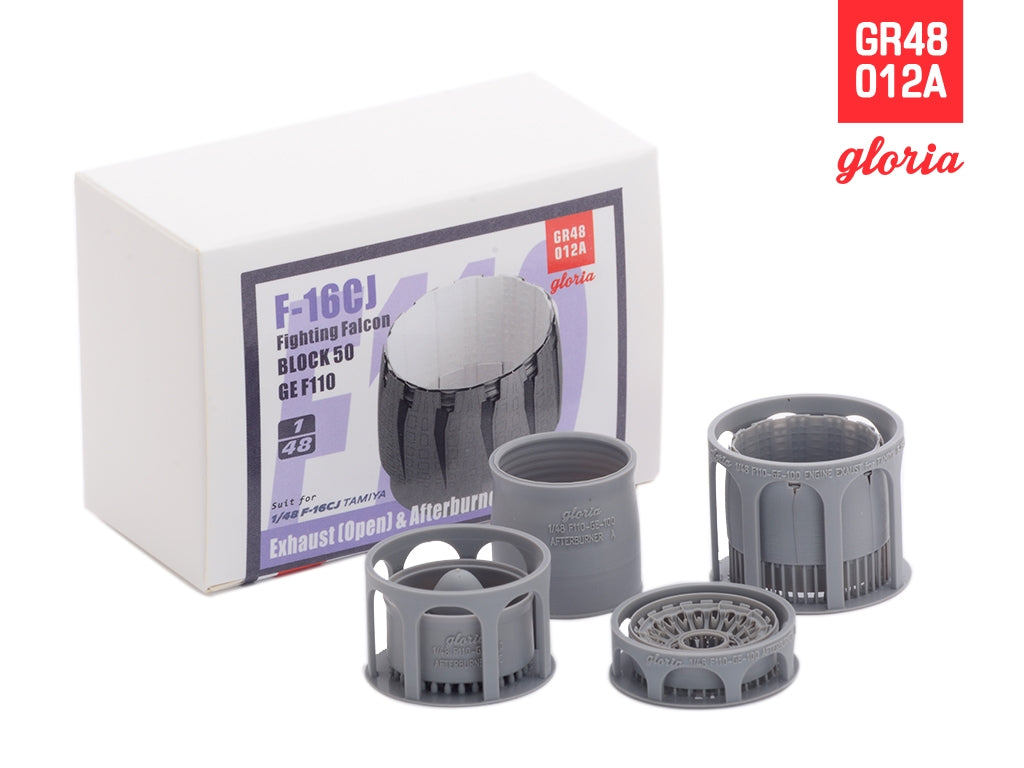 Gloria GR48012A F-16CJ F110-GE Exhaust Nozzle &amp;amp; Afterburner OPEN TAMIYA 1/48 – zdjęcie 6