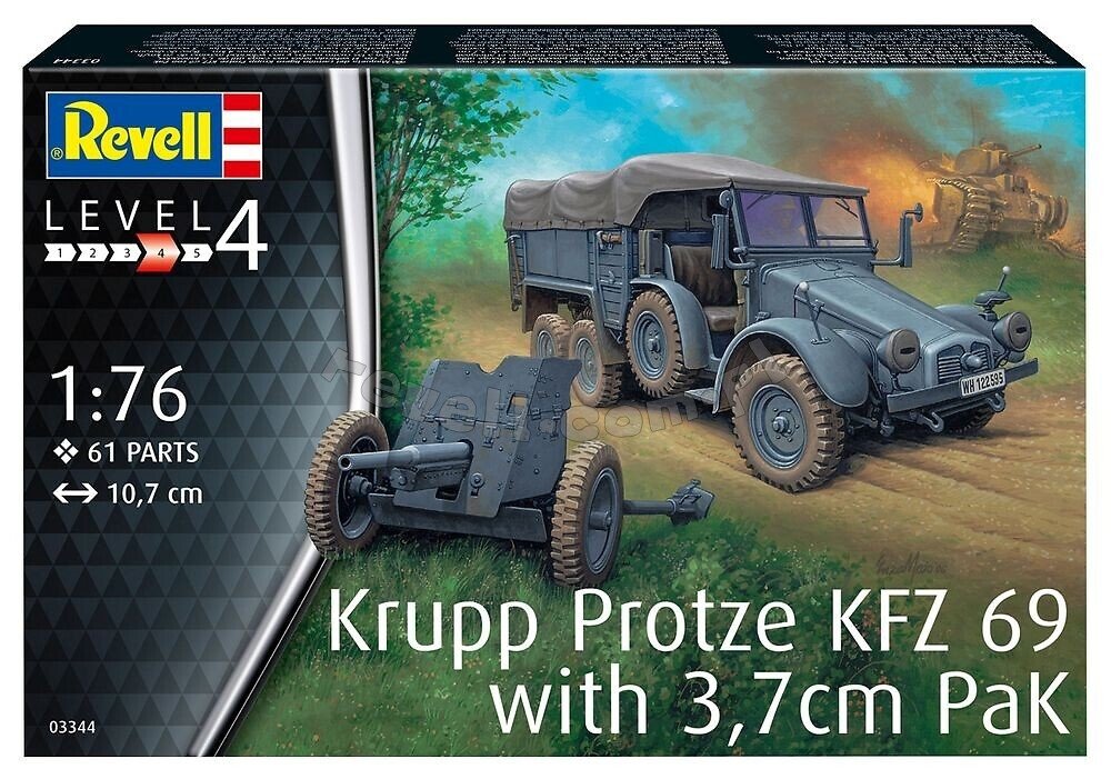 Revell 03344 Krupp Protze KFZ 69 avec 3,7 cm Pak 1/76
