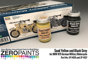 Zero Paints ZP-1426YELLOW BMW R75 German Military Motorcycle Sand Yellow 60ml – zdjęcie 2