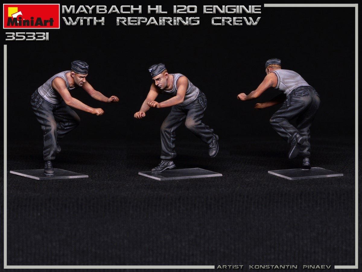 Miniart 35331 Moteur Maybach HL 120 pour chars Panzer III/IV avec équipe de réparation 1/35 – image 9