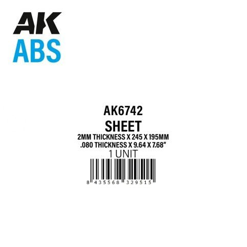 AK Interactive AK6742, plaque ABS de 2 mm d&amp;#39;épaisseur x 245 x 195 mm, 1 unité par sachet. – image 2