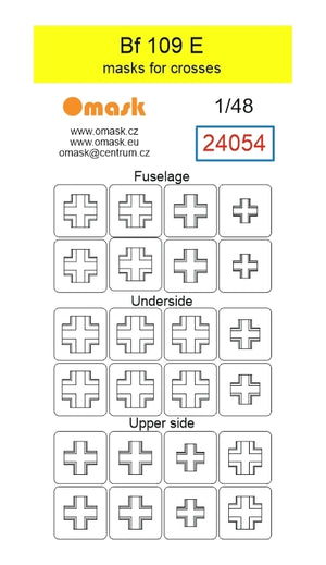Omask 24054 Bf 109 E masks for crosses 1/48