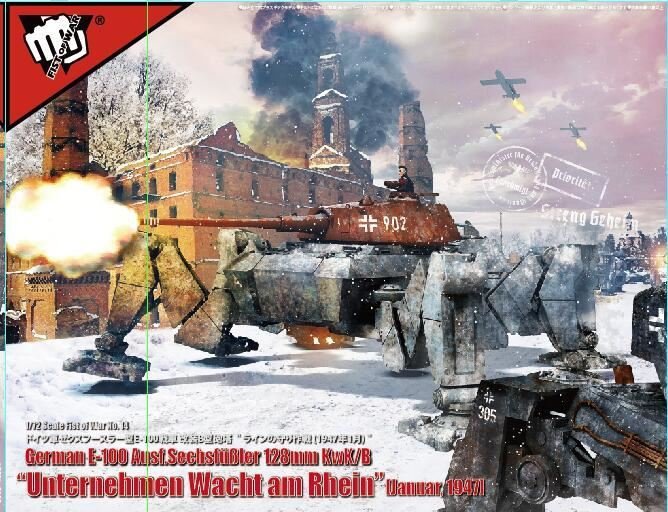 Modelcollect UA72181 Allemand E-100 Ausf.SechsfuBler 128mm KwK/B "Operation Bulge" janvier 1947 1/72
