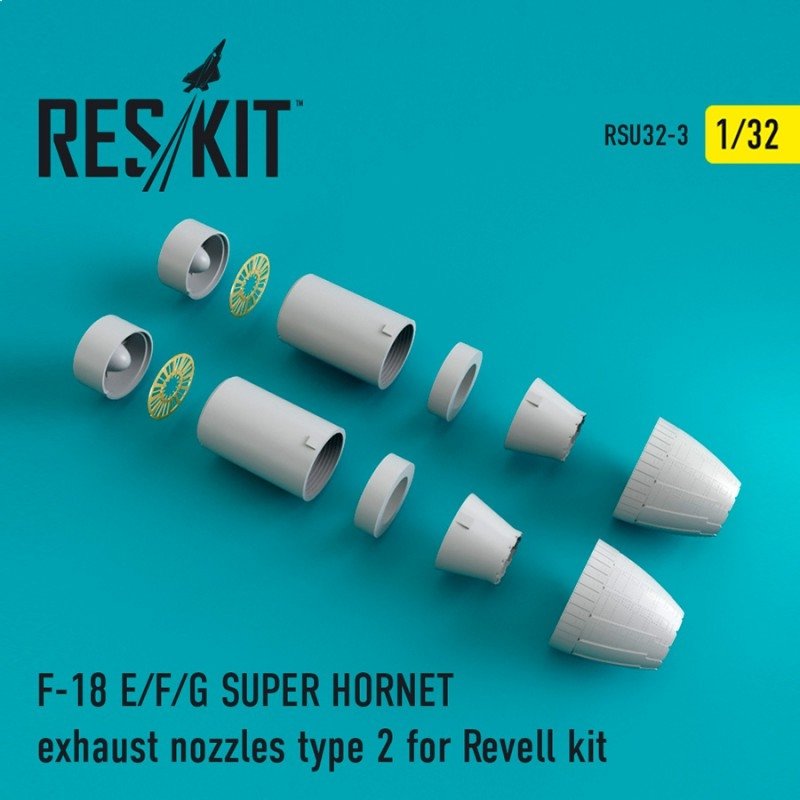 RESKIT RSU32-0003 Buses d'échappement de type 2 pour F-18 SUPER HORNET (Revell 1/32)