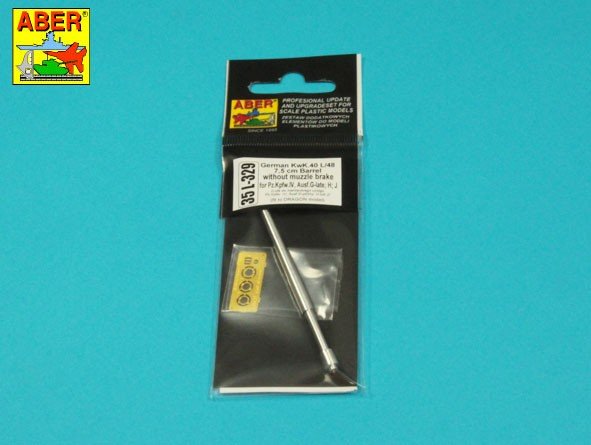 Canon Aber 35L-329 Germ. 75 mm KwK 40 L/48 pour Pz IVG tardif, H, J sans frein de bouche 1/35