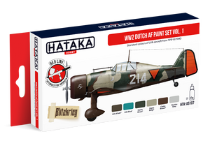 Hataka Hobby HTK-AS107 WW2 Kit de peinture AF néerlandais vol.1 (6x17 ml)