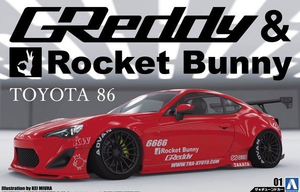 Aoshima 05093 Toyota 86 12 Greddy / Rocket Bunny Version Enkei 1/24