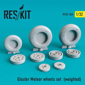 RESKIT RS32-0266 ENSEMBLE DE ROUES GLOSTER METEOR (LESTÉES) 1/32