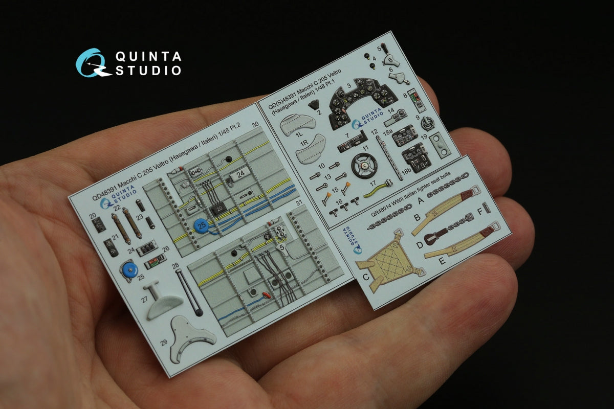 Quinta Studio QD48391 Macchi C.205 Veltro Intérieur imprimé et coloré en 3D sur papier décalque (Hasegawa/Italeri) 1/48 – image 3