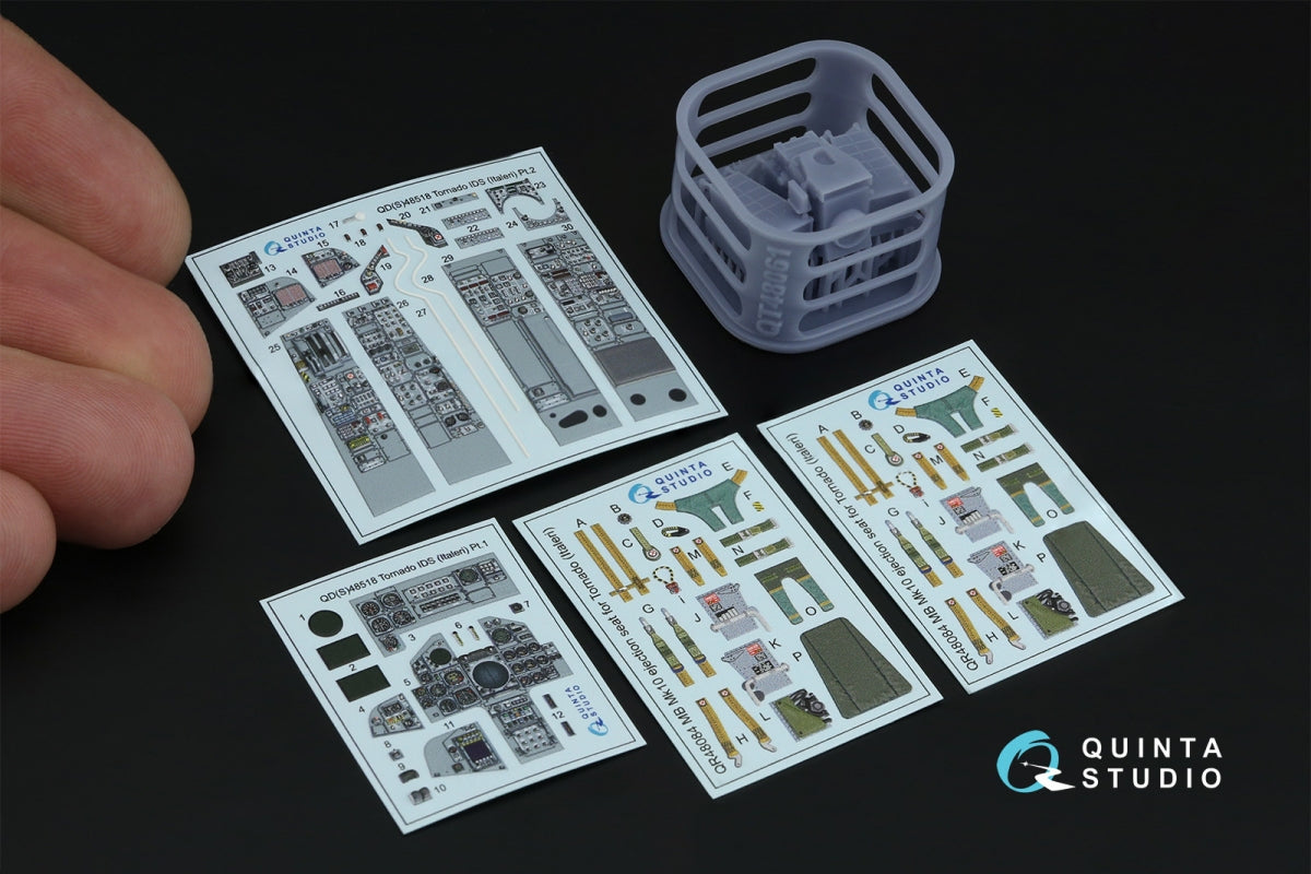 Quinta Studio QD+48518 Tornado IDS Intérieur coloré imprimé en 3D sur papier décalcomanie (Italeri) (avec pièces en résine imprimées en 3D) 1/48  – immagine 2