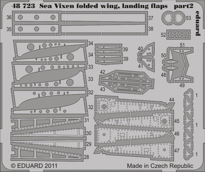 Eduard 48723 Sea Vixen ailes repliées, volets d'atterrissage 1/48 Airfix