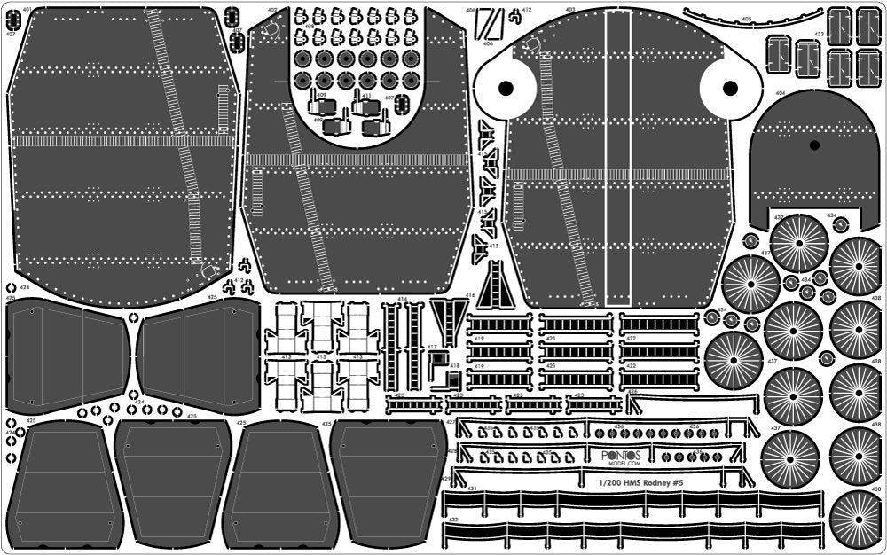 Pontos 23007F1 HMS RODNEY 1942 Kit de détails au 1/200 – image 26