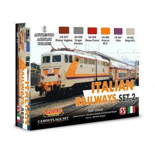 Coffret de peinture acrylique Lifecolor XS14 Chemins de fer italiens, lot de 2 (6 x 22 ml)