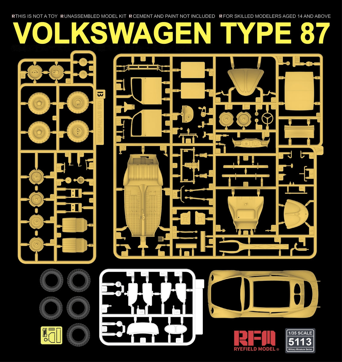 Rye Field Modèle 5113 Volkswagen Type 87 avec intérieur complet 1/35 – image 4