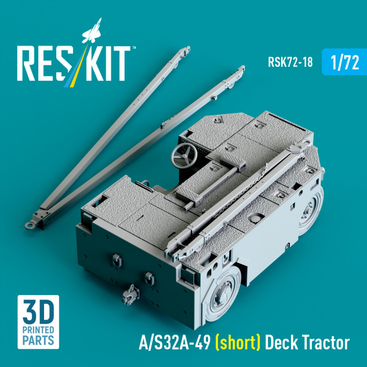 RESKIT RSK72-0018 A/S32A-49 (court) Tracteur de plateau (Maquette imprimée en 3D) 1/72 – image 2