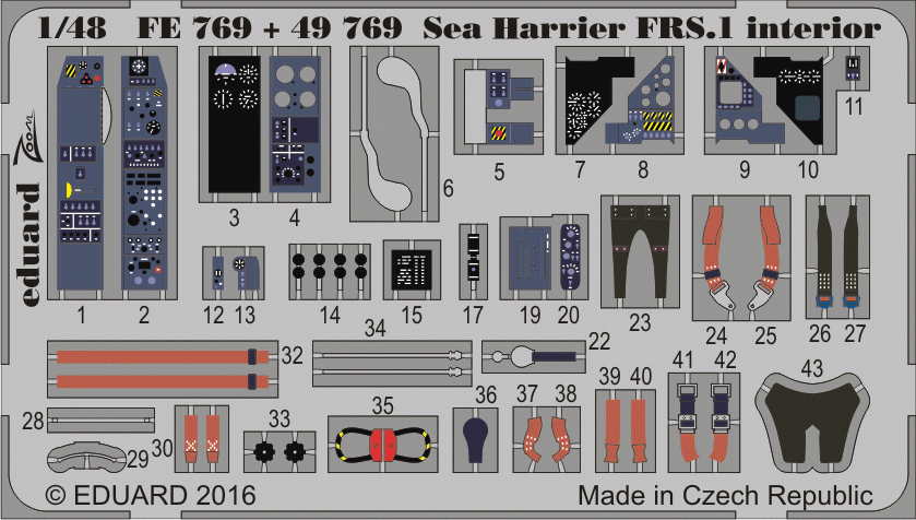 Intérieur du Sea Harrier FRS.1 d&amp;#39;Eduard 49769, maquette cinétique au 1/48