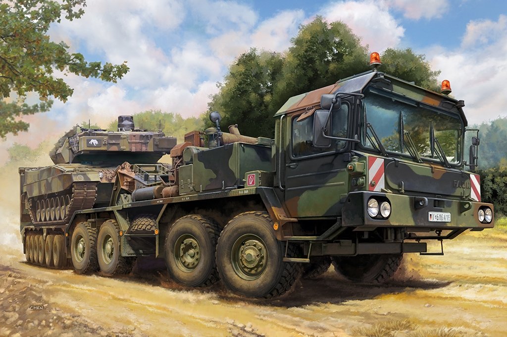 Tracteur Trumpeter 07196 SLT-56 avec semi-remorque de 56 tonnes, échelle 1/72