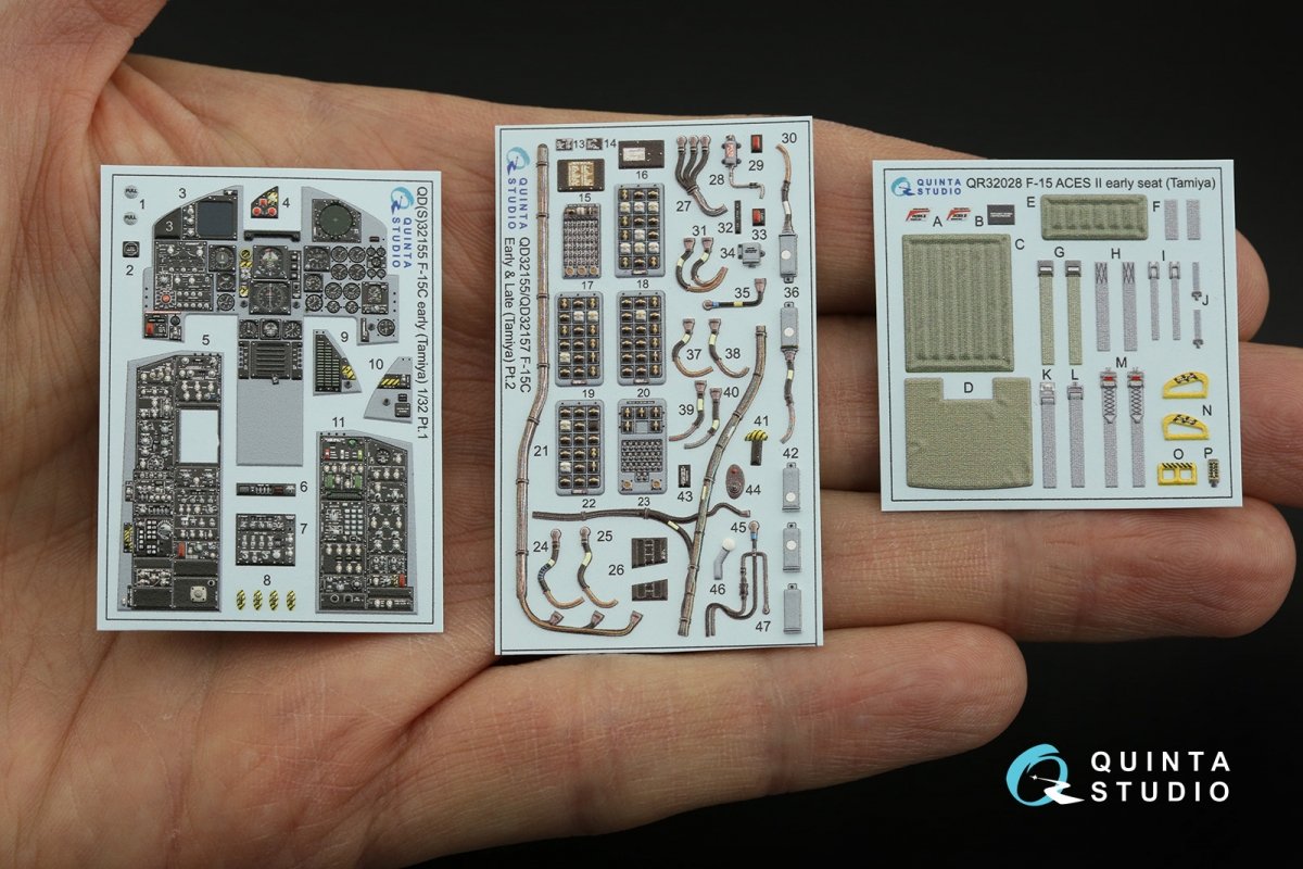 Intérieur imprimé en 3D et coloré sur papier décalcomanie pour F-15C Early/F-15A/F-15J Early (Tamiya) - Quinta Studio QD32155 – Bild 2