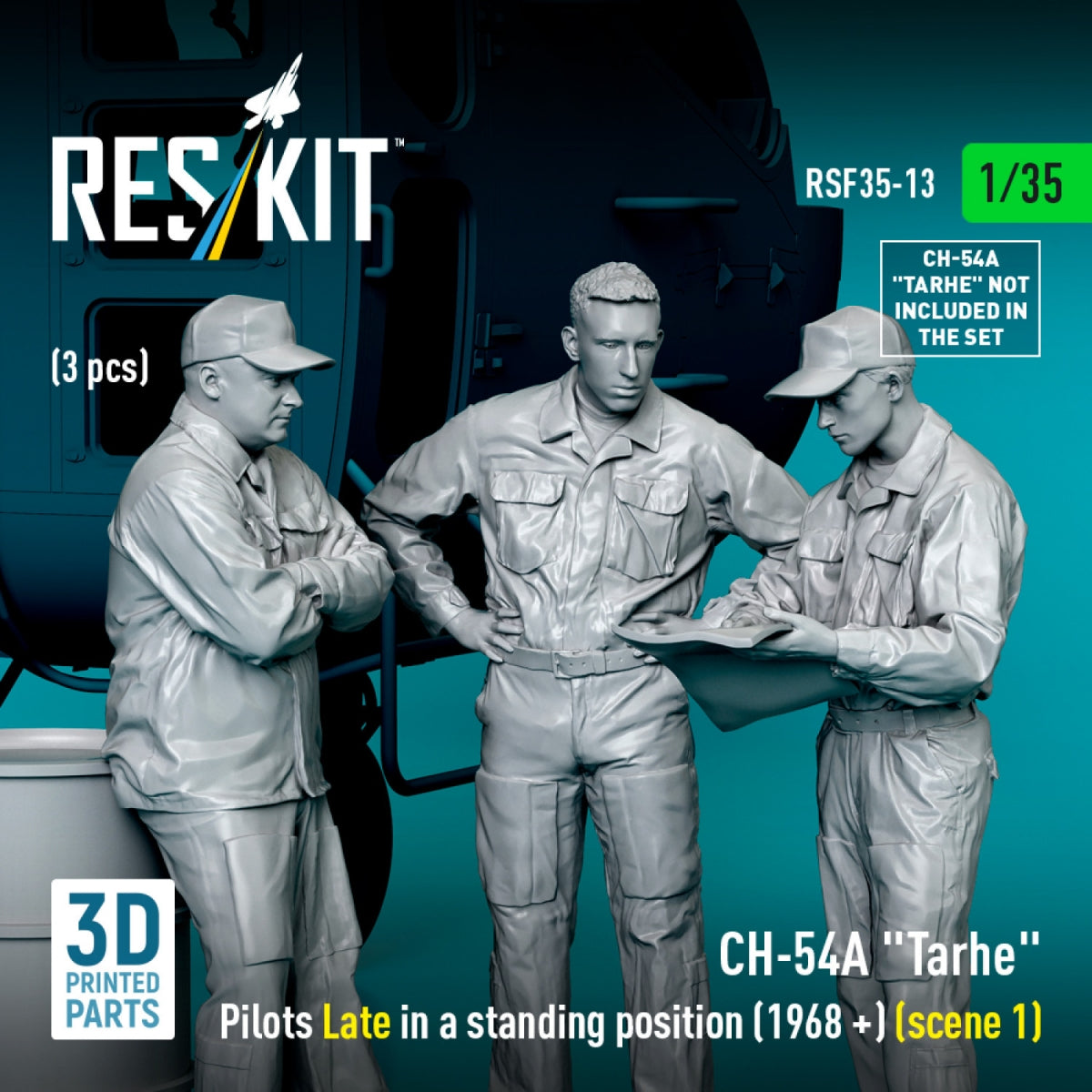 RESKIT RSF35-0013 Pilotes de CH-54A « Tarhe » en position debout (1968 +) (scène 1) (3 pièces) (Impression 3D) 1/35 – image 4