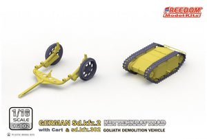 Freedom 16002 ALLEMAND SD.KFZ.2 KETTENKRAFTRAD &amp;amp; SD.KFZ.302 VÉHICULE DE DÉMOLITION GOLIATH 1/16 – imagen 4